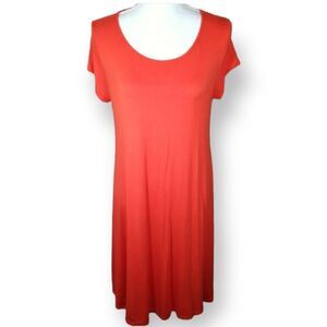 OLD NAVY ORANGE/RED MATERNITY T-SHIRT DRESS SZ.M EUC